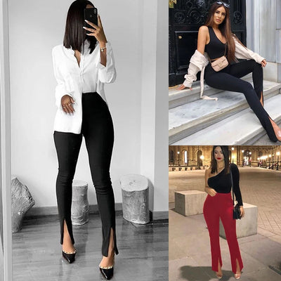 Pantalones Slim Micro Abiertos con Cierre Frontal - Image 6