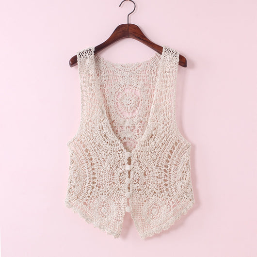 Chaleco de Encaje Calado para Mujer - Diseño Fresco y Elegante - Image 13