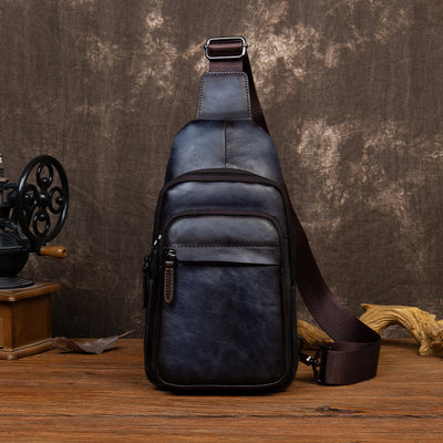 Bolsa Mensajero de Cuero Genuino Estilo Retro para Hombre - Image 8