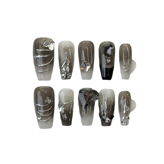 Parches de Uñas Removibles Impermeables - Diseño Hot Girl Acabado Oscuro - Image 2