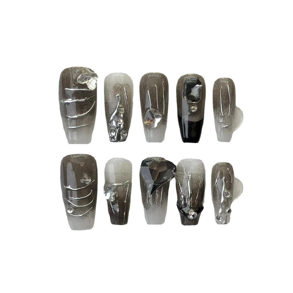 Parches de Uñas Removibles Impermeables - Diseño Hot Girl Acabado Oscuro - Image 2