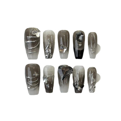 Parches de Uñas Removibles Impermeables - Diseño Hot Girl Acabado Oscuro - Image 2