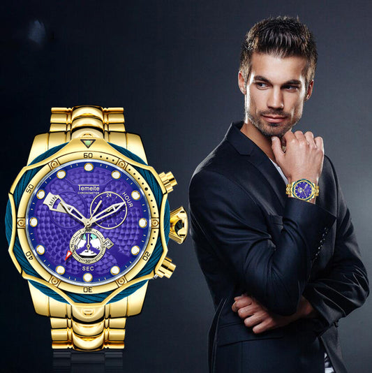 Reloj de Acero Inoxidable para Hombre con Movimiento de Cuarzo