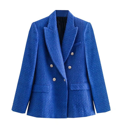 Blazer Doble Botonadura Estilo Europeo Casual para Mujer - Image 3