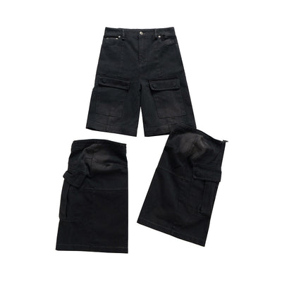 Overol Denim Vintage Desgastado con Bolsillos Múltiples y Doble Uso - Image 5