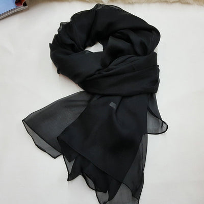Pañuelo de Seda Elegante Liso para Mujer - Todas las Estaciones - Image 7