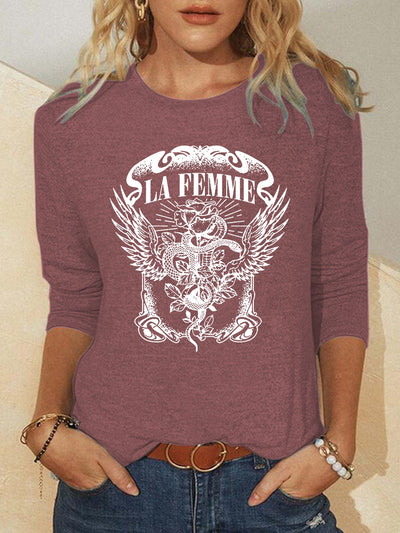 Playera de Cuello Redondo con Estampado Gráfico de Moda - Image 3
