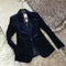 Blazer de Terciopelo Ajustado para Mujer - Multiusos