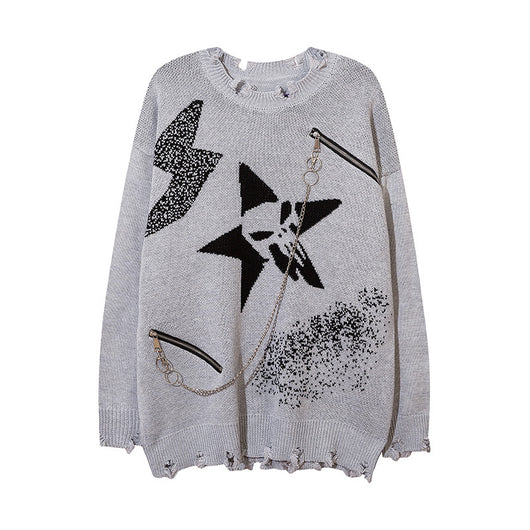 Suéter Desgarrado con Cierre para Mujer - Estilo Urbano - Image 5