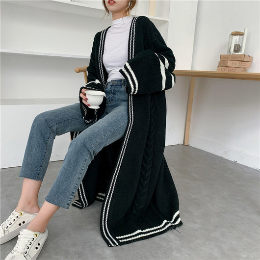 Cardigan Oversized de Punto Grueso Largo hasta la Rodilla para Mujer - Image 5