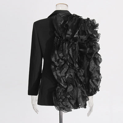 Blazer Mujer Diseño Asimétrico con Volantes en Tul - Image 11