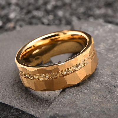 Anillo de Tungsteno con Incrustación de Oro Laminado - Estilo Europeo Moderno - Image 5
