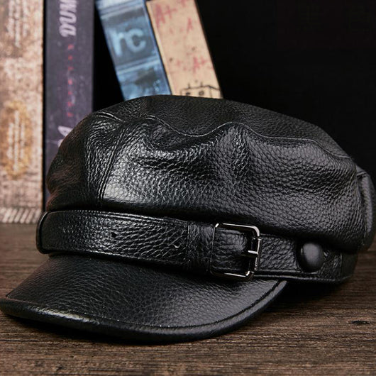 Boina Retro de Cuero Genuino para Hombre y Mujer - Image 11