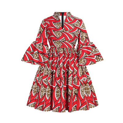 Vestido Otoñal para Mujer con Mangas Volantes Tres Cuartos e Impresión Digital - Image 11