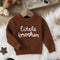 Suéter Infantil Cuello Redondo con Letras Bordadas y Estampado