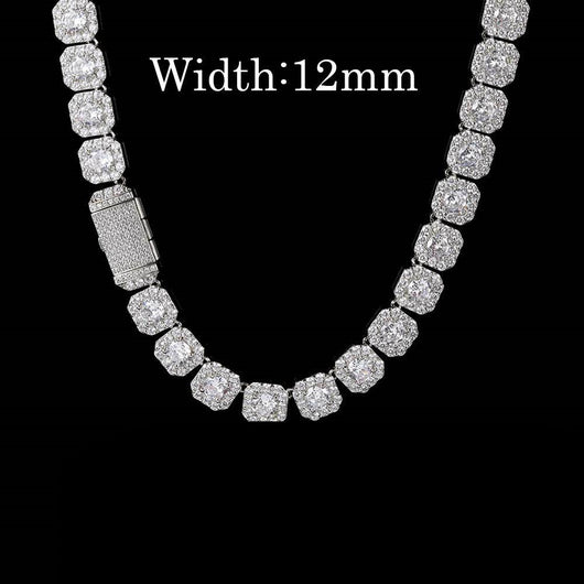 Cadena Hip Hop Cuadrada de Piedra de Caramelo - Collar y Pulsera - Image 19