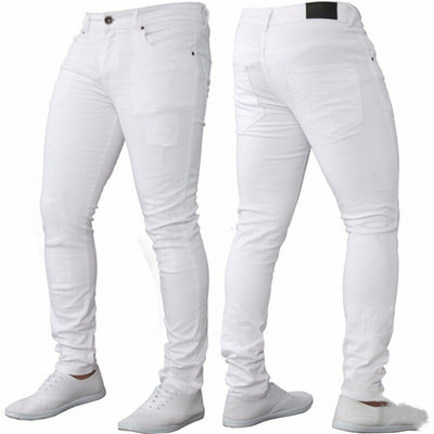 Pantalones Vaqueros Rotos Blancos para Hombre - Image 4