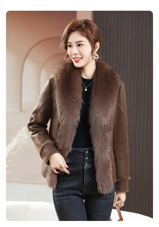 Abrigo Corto para Mujer con Cuello de Piel - Elegancia Invernal - Image 19