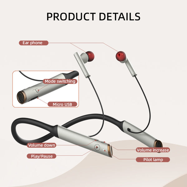 Auriculares Colgantes Bluetooth con Auxiliar para Audición