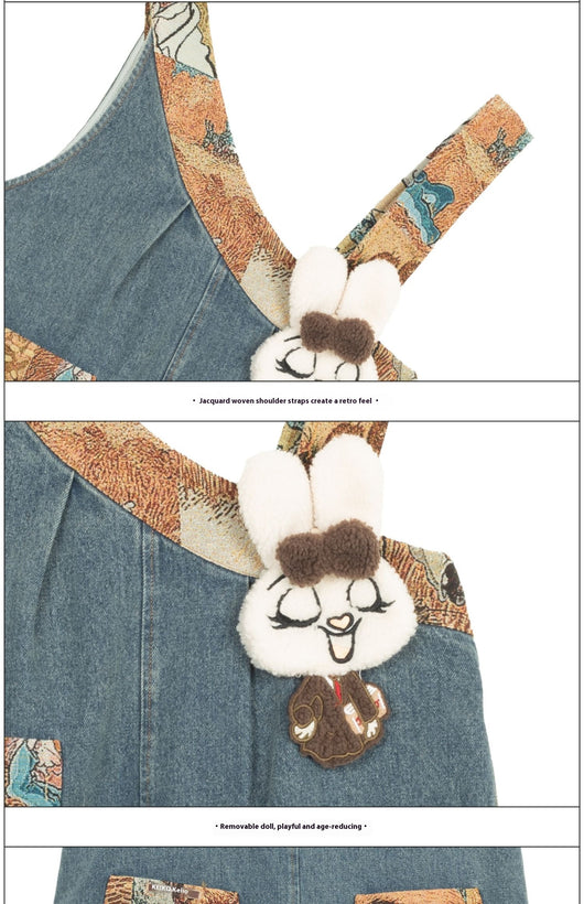 Jeans con Patchwork Jacquard y Correa de Hombro - Image 2