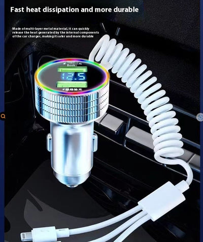 Cargador Rápido para Auto con Luz LED y Cable 3 en 1 - Image 5