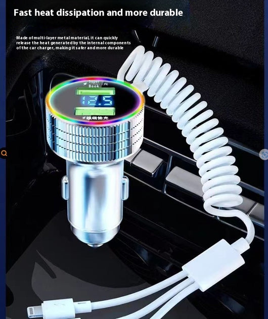 Cargador Rápido para Auto con Luz LED y Cable 3 en 1 - Image 5