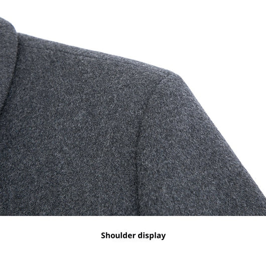 Abrigo de Lana con Cuello Polo para Hombre - Elegancia Casual - Image 16