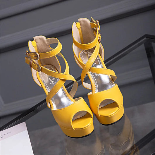 Sandalias Romanas de Tacón Grueso con Hebilla Elegante para Mujer - Image 12