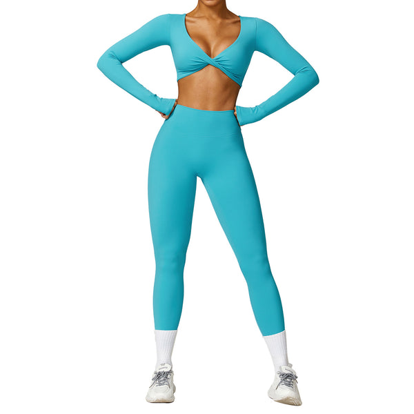 Conjunto de Yoga y Ejercicio de Secado Rápido en Colores Sólidos