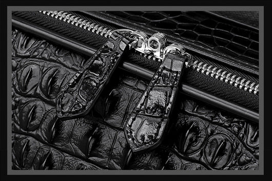 Maleta de Cuero Genuino con Patrón Cocodrilo para Hombre - Image 11