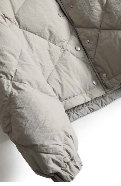 Chaqueta Corta de Algodón con Diseño Lattice Gris para Mujer - Image 12