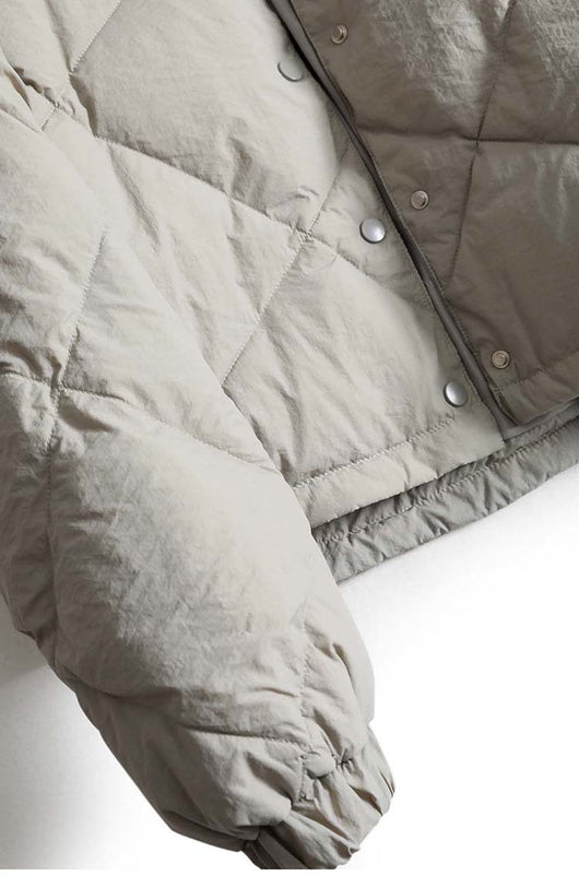Chaqueta Corta de Algodón con Diseño Lattice Gris para Mujer - Image 12