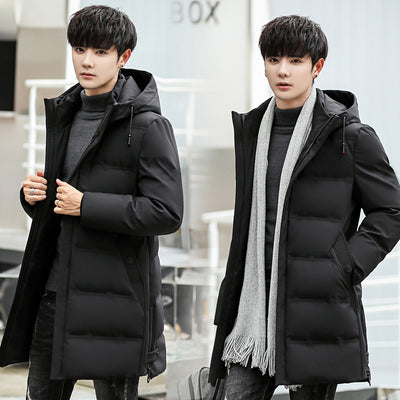 Abrigo Largo de Plumón de Pato Blanco con Capucha para Hombre - Invierno Coreano - Image 8