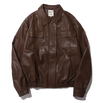 Chaqueta de Cuero PU Vintage Japonesa para Motocicleta - Image 2