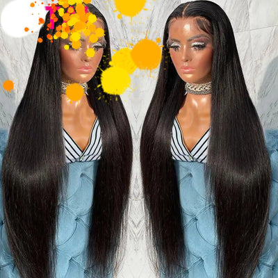 Peluca Lace Wig Cabello Natural Liso Negro Largo Medio - Image 7