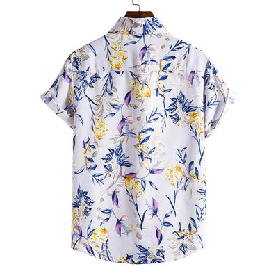 Camisa Casual de Manga Corta con Estampado Floral para Hombre - Image 2