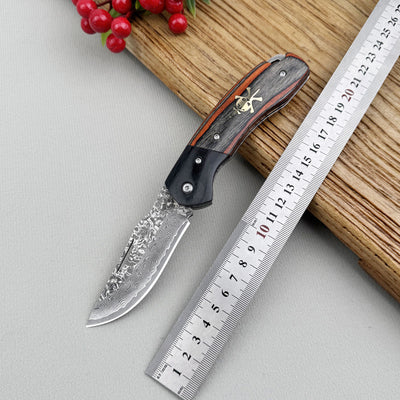 Cuchillo Plegable de Acero Damasco Portátil - Image 11