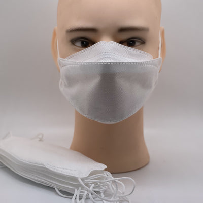Blue fish-shaped disposable mask on a mannequin head, with more masks stacked in the foreground. - Image 3