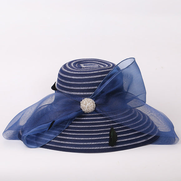 Sombrero Elegante de Ala Ancha para Mujer - Protección Solar Cómoda
