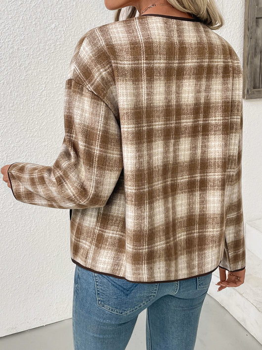 Cardigan de Cuadros para Mujer - Chaqueta Casual Versátil - Image 12