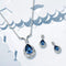 Aretes de Aleación con Circonita Azul - Diseño Elegante y Moderno