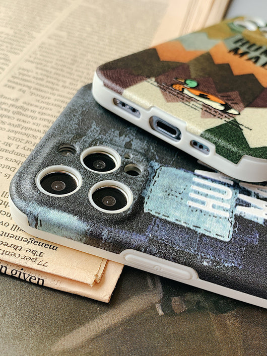 Funda de Celular para Pareja con Relieve y Camuflaje Estilo Urbano - Image 6