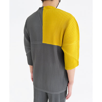 Camiseta Suelta de Verano para Hombre con Cuello V y Bloques de Color - Image 5