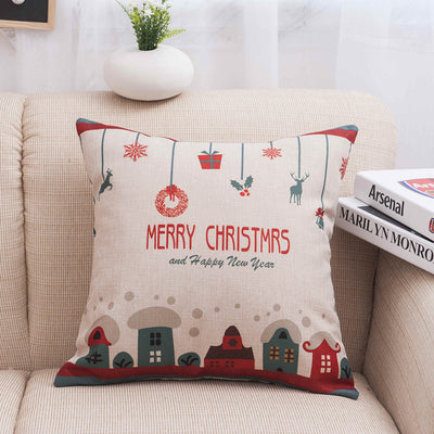 Funda de Almohada de Lino Estampada con Diseño Navideño Creativo y Elegante - Image 6