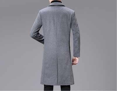 Abrigo Largo Casual de Algodón para Hombre Talla Plus - Image 14