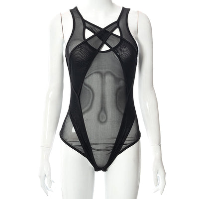 Body Transparente Sensual con Malla Calada - Image 11