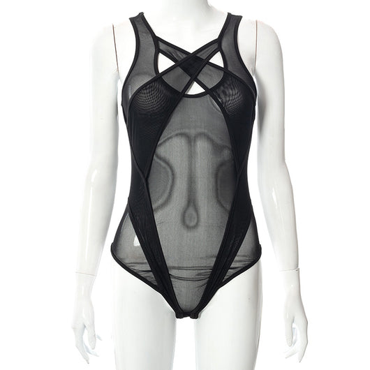 Body Transparente Sensual con Malla Calada - Image 11