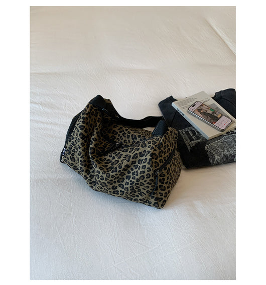 Bolso Mensajero Deportivo Estampado Leopardo Gran Capacidad - Image 18