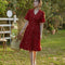 Vestido Vintage Francés Rojo Talla Grande para Mujer