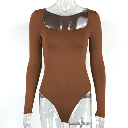 Jumpsuit Ajustado Reductivo con Cuello Cuadrado y Manga Larga - Image 6
